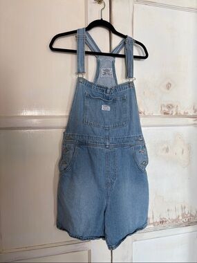 Levi's Light Blue Denim Short Overalls
